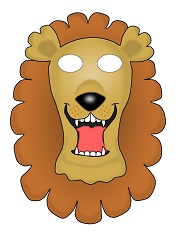Çocuklar İçin  Aslan Hazır Maske Şablonları 